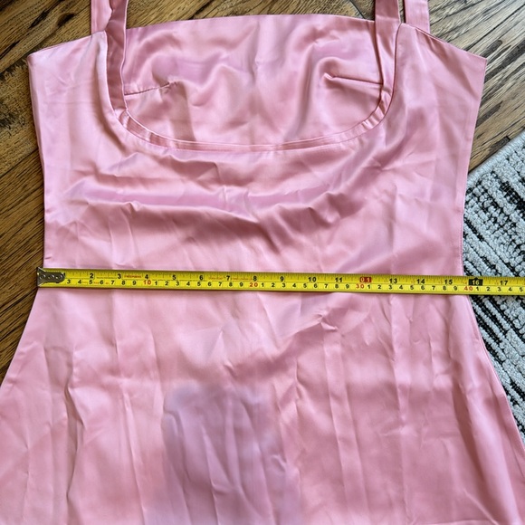 Baby Pink Satin Mini Dress Bootique - Picture 7 of 8